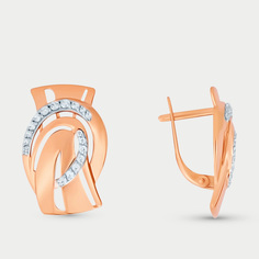 Серьги из розового золота Династия 012192-1102, фианит
