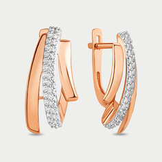 Серьги из розового золота Династия 023552-1102, фианит