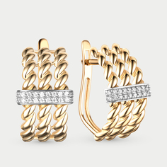 Серьги из желтого золота Династия 023822-4102, фианит