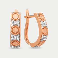 Серьги из розового золота Династия 902012-1102, фианит