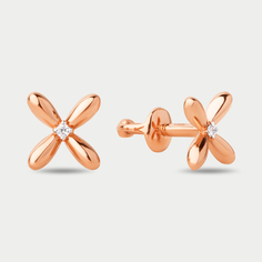 Серьги из розового золота Династия 024562-1102, фианит