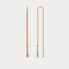 Серьги из розового золота Династия 002725-1102, фианит
