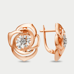 Серьги из розового золота Династия 006552-1102, фианит