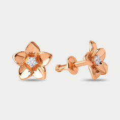 Серьги из розового золота Династия 024842-1102, фианит