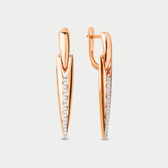 Серьги из розового золота Династия 902342-1102, фианит