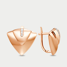 Серьги из розового золота Династия 900472-1102, фианит