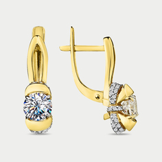 Серьги из желтого золота Мастер Бриллиант 002-0115-0001-021, фианит
