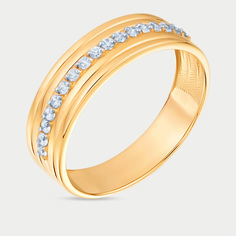 Кольцо из желтого золота р. 19,5 Династия 020811-4102, фианит