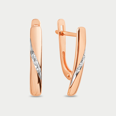 Серьги из розового золота Династия 019272-1102, фианит