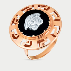 Кольцо из розового золота р. 20,5 Delta 034180, оникс