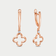 Серьги из розового золота Delta 1203393, фианит