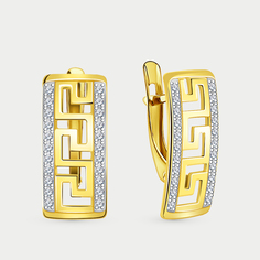 Серьги из желтого золота Atoll л20900, фианит