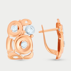 Серьги из розового золота Династия 014182-1102, фианит