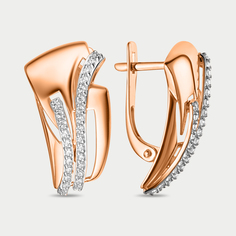 Серьги из розового золота Династия 024322-1102, фианит