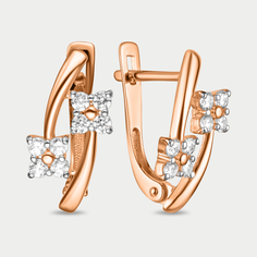 Серьги из розового золота Династия 025982-1102, фианит