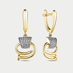 Серьги из желтого золота Corona с4566л, фианит