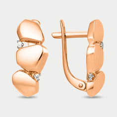 Серьги из розового золота Династия 011442-1102, фианит