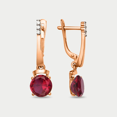Серьги из розового золота Династия 005372-1352, фианит