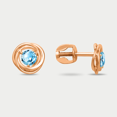 Серьги из розового золота Династия 000682-1310, топаз