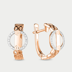 Серьги из розового золота Corona С4826, фианит