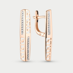 Серьги из розового золота Corona С5129, фианит