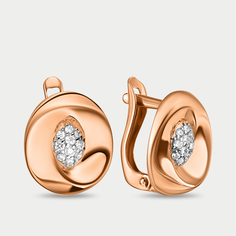 Серьги из розового золота МАСКОМ 121-1775_f-01, фианит