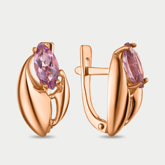 Серьги из розового золота МАСКОМ 200-1296_am-001, аметист
