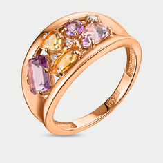 Кольцо из розового золота р. 18 МАСКОМ 100-1294_am-001, фианит