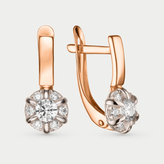 Серьги из розового золота Sanis 01-217994, фианит
