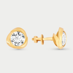 Серьги из желтого золота Аврора ЮД 93161, фианит