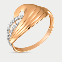 Кольцо из розового золота р. 18,5 Сорокин 70216500, фианит