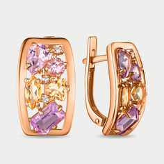 Серьги из розового золота МАСКОМ 200-1294_am-001, фианит