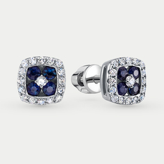 Серьги из белого золота VESNA 41702-251-13-00, сапфир