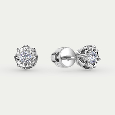 Серьги из белого золота VESNA 41494-259-00-00, бриллиант