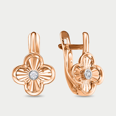 Серьги из розового золота Delta 1203995, фианит