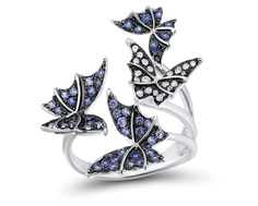 Кольцо из серебра р. 16,5 VALTERA 105922, сапфир искусственный\фианит