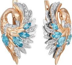 Серьги из комбинированного золота PLATINA jewelry 02-5300-00-201-1111
