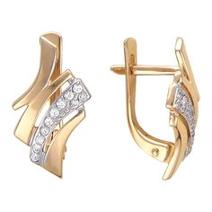 Серьги из красного золота Эстет 01С115653, фианит