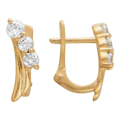 Серьги из красного золота Эстет 01С115143, фианит