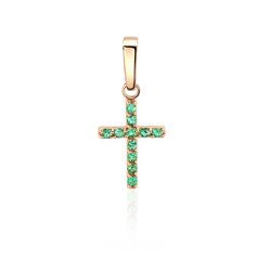 Кулон из красного золота Эстет 01Р511126-3, изумруд