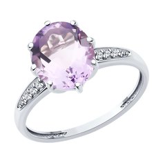 Кольцо из серебра р. 19,5 Diamant 94-310-02054-3, фианит\аметист