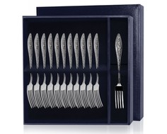 Серебряный десертный набор «Морозко» 12 предметов (вилки)039ВЛ02001, Ф0841215/Р АргентА