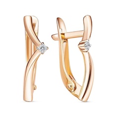Серьги из красного золота 585Gold 302007268, фианит