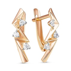 Серьги из красного золота 585Gold 302007270, фианит