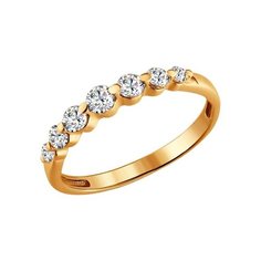 Кольцо из красного золота р. 17 SOKOLOV 014952, фианит