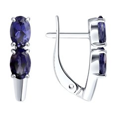 Серьги из белого золота SOKOLOV 728680-3, иолит