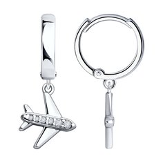 Серьги из серебра SOKOLOV 94026703, фианит