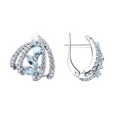 Серьги из серебра SOKOLOV 92023053, фианит\топаз