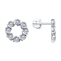 Серьги из серебра SOKOLOV 94026783, фианит