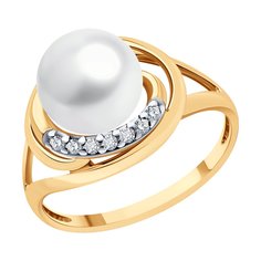 Кольцо из серебра Diamant 93-310-01927-1, фианит/жемчуг культивированный